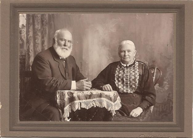 Old sepia photo of Joseph Wratt and his sister Sarah Harper.